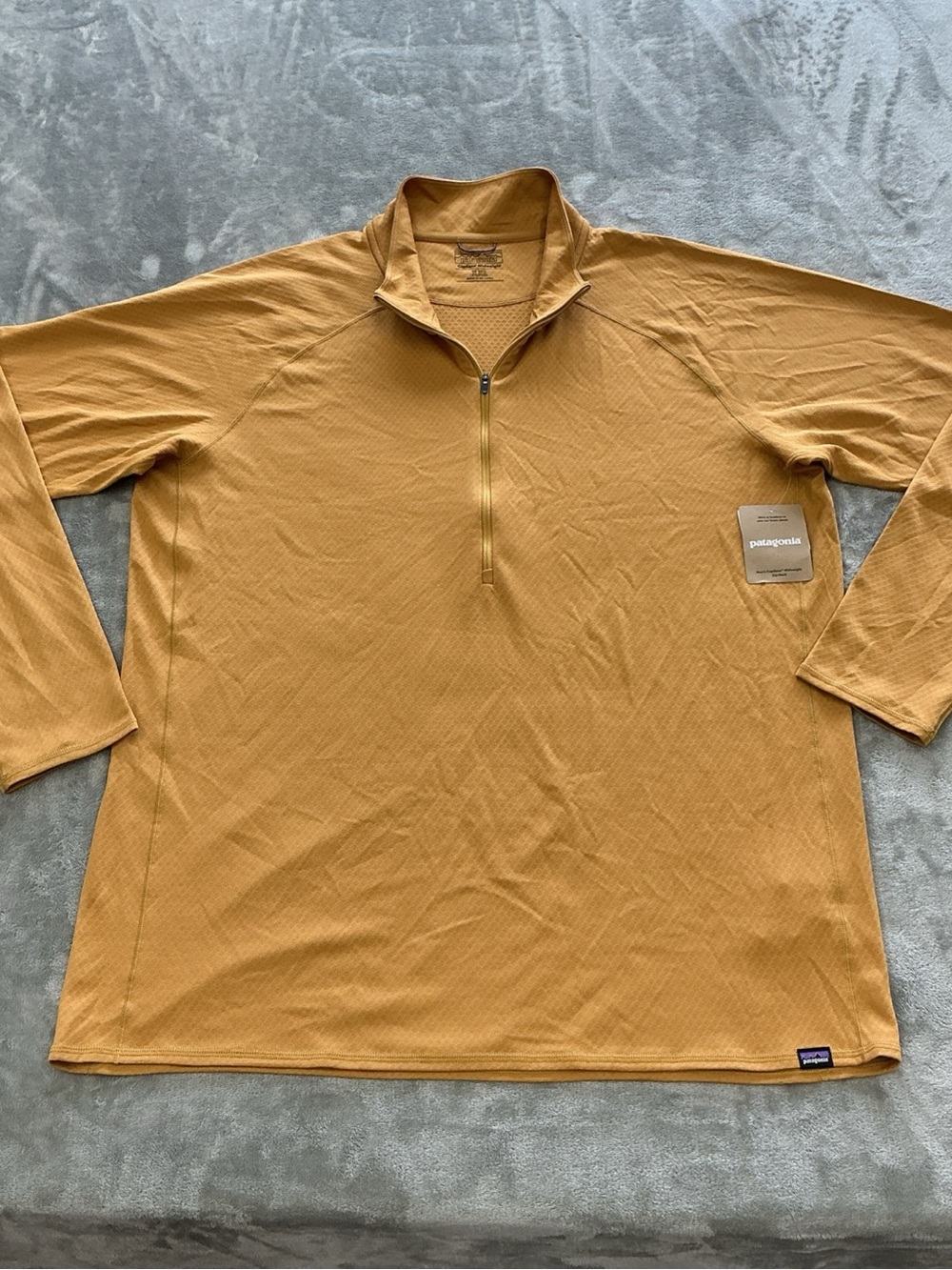 Patagonia Capilene Midweight Zip Neck Talon Gold Mens XXL pullover Baselayer NEW